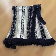 snidel ストライプ フリンジニットスカート F