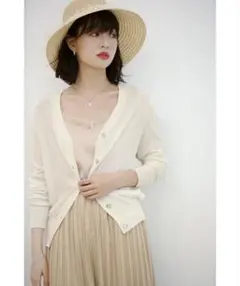 SAISON DE PAPILLON カーディガン XL クリーム・ラベンダーのサムネイル