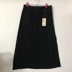 新品タグ付き！　無印良品　デニムAラインスカート 黒　XL