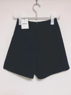 GRL グレイル ハイウエストタックショートパンツ at1647 ブラック S