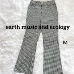 【美品】earth music&ecolog ギンガムチェック ストレッチパンツ