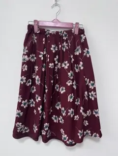 リバーシブル ひざ丈スカート