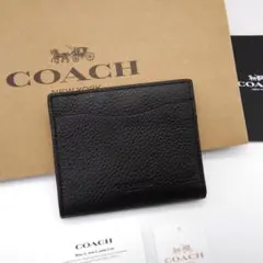 新品　本日特別価格　COACH　カードケース　折り財布　メンズ　ブラック