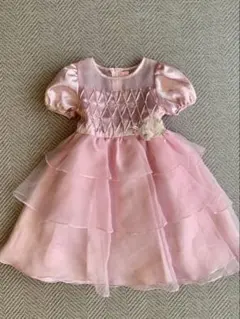 ピンク ドレス 花飾り付き