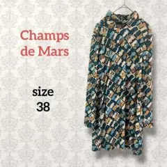 シャンドマルス【38】総柄モックネックチュニック ワンピース 派手 エレガント