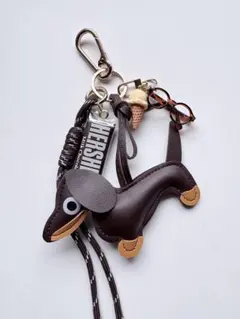 B6 じゃらじゃらキーホルダー　バッグチャーム　ダックス　チョコ　アイス　メガネ