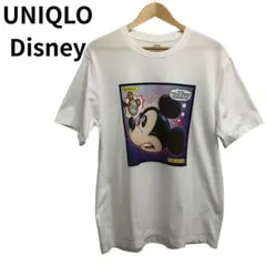ユニクロ ミッキーマウス ホワイト系Tシャツ クルーネック XLサイズ シンプル