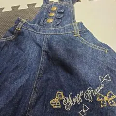 メゾピアノ フリル付きデニムサロペット90
