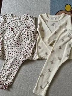 conoco いちご柄 90、西松屋 ワッフル生地 95パジャマセット