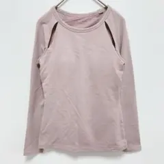 ゼクシィミックス|長袖 ヨガウェア【S】カットアウト 胸パッド付 ダスティピンク