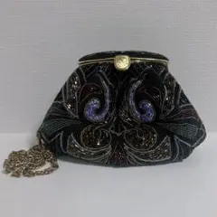 【美品】ビーズ刺繍 パーティーバッグ ルミイ風 ショルダー ポシェット