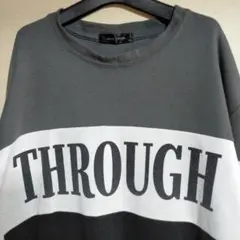 グレー プリント トレーナー 長袖