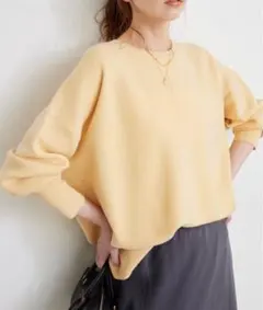 slobe iena ウォッシャブルスムースクルーネックプルオーバー