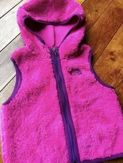 [美品ブラッシング済] NORTH FACEフリースベスト　100cm ピンク