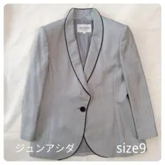 ジュンアシダ 芦田淳 レディース ジャケット size9 テーラード グレー
