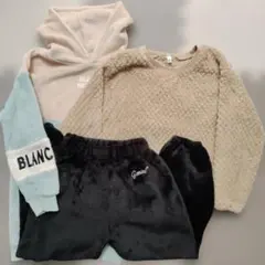 西松屋 もこもこ ファー トップス パンツ ルームウェア 130cm