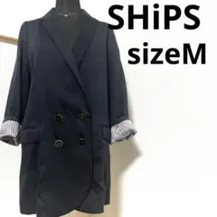 SHIPS シップス テーラードジャケット M 濃紺 ネイビー ストライプ裏地のサムネイル