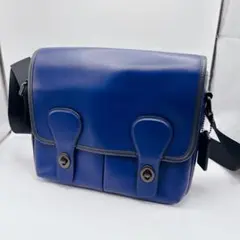 【希少カラー】コーチ ヘリテージ マップバッグ ショルダーバッグ レザー 紺