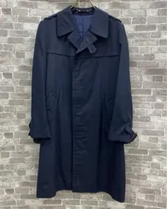 K505＊ランバン メンズ ステンカラー コート ネイビー R44-43