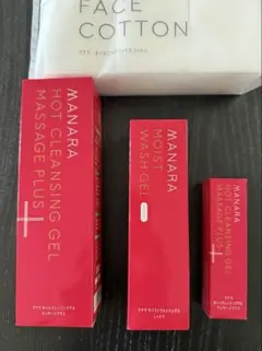 マナラホットクレンジングゲル＋モイストウォッシュゲル＋コットン＋ミニサイズ