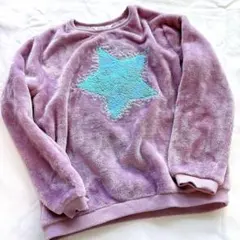美品★H&M スエット パープル 紫 キラキラ スター ふわもこ 暖かい