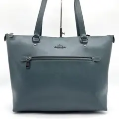 極美品✨コーチ トートバッグ グレー レザー ビジネス A4 通勤 肩掛け可