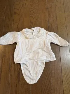 プチバトー　ホワイトドット柄ロンパース 6m/67cm