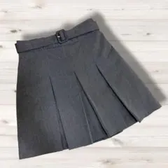 ヘザー ベルト付き プリーツミニスカパン キュロット グレー 1591pのサムネイル