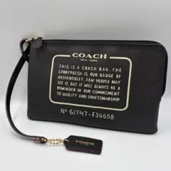 COACH　コーチ　レザー　ポーチ　黒　ブラックレザー　G1747-F36658