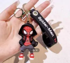 ストラップ　スパイダーマン　パーカー　シリコン　キーホルダー　フィギュア
