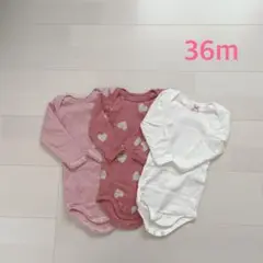 プチバトー　長袖ボディ3枚組　36m