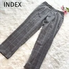 インデックス　テーパードパンツ　スラックス　グレンチェック【L】　通勤　綺麗め