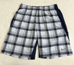 【極美品】NIKE ナイキ テニス ハーフパンツ チェック ネイビー L