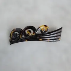 鼈甲　バレッタ　髪飾り　髪留め　唐草模様　ヘアピン　N4　着物　櫛　アンティーク