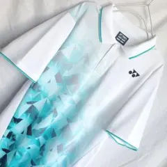 YONEX バドミントン ウェア ポロシャツ 半袖 白 三角模様