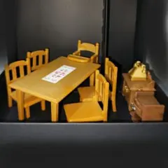 シルバニアファミリー レアダイニングテーブルセット　テレフォン台サイドテーブル