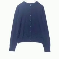 ユニクロ メリノ クルーネック カーディガン L ブラック