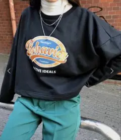 INGNI フロントサークルロゴショート丈プルオーバー