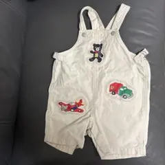 【美品】ミキハウス オーバーオール サロペット くま 飛行機 車