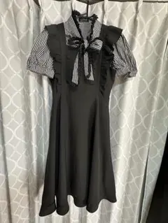 Evelyn肩フリルミドルジャンスカOPコットンレースリボンBS