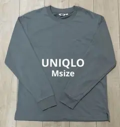 UNIQLO U エアリズムコットンクルーネックT 長袖 M グリーン 美品のサムネイル