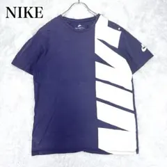 NIKE ナイキ Tシャツ M ネイビー 紺 デカロゴ ビッグロゴ ストリート