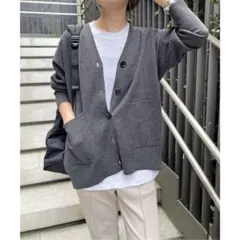 Spick & Span　ダブルジャガード ビッグカーディガン