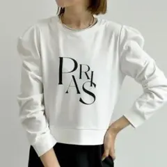 Paris ロゴトップス レディース M ホワイト コットン100%のサムネイル