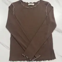 【最安値】URBANITY /長袖 リブカットソー /メロウデザイン 茶色