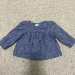 babyGap ネイビー デニム風シャツ 6-12M
