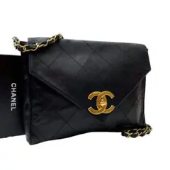シャネル デカ マトラッセ ココマーク チェーン ショルダー バッグ フラップ