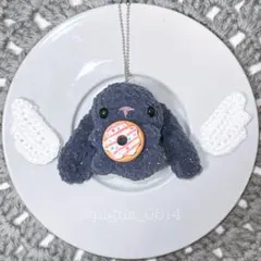 あみぐるみ うさぎ ドーナツ キーホルダー