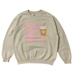 GILDAN スウェット トレーナー L ベージュ プリント 長袖 アメリカ古着