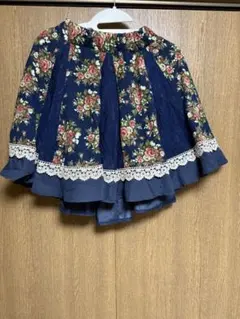 axes femme花柄フレアスカート Mサイズ ネイビー